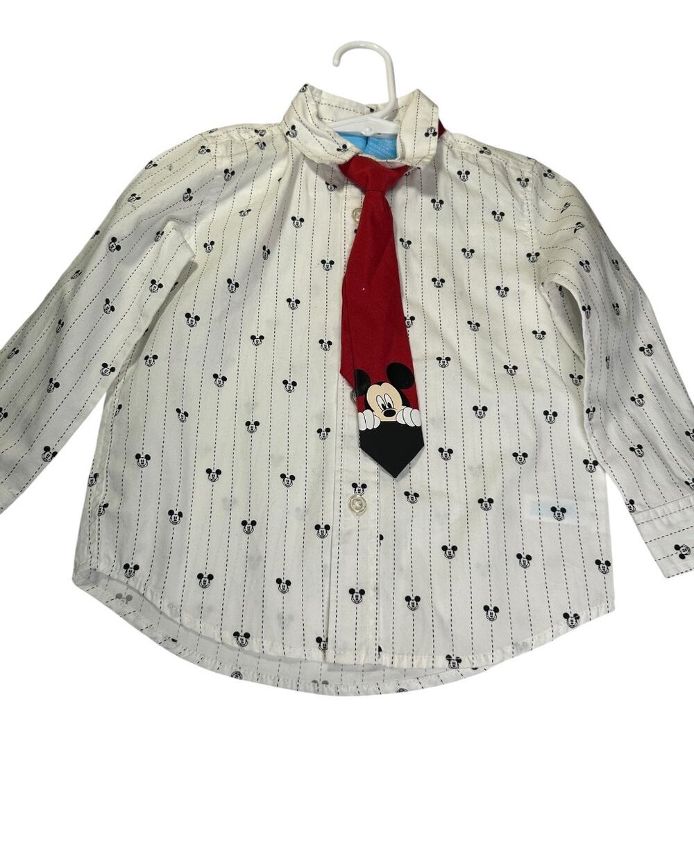 Disney Mickey Mouse Button-Up Shirt & Red Tie Set 18–24 Months